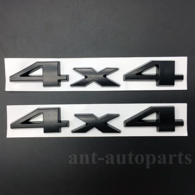 2pcs Metal Chrome Black 4X4 Car Emblem Trunk Rear Tailgate Badge Decal Sticker