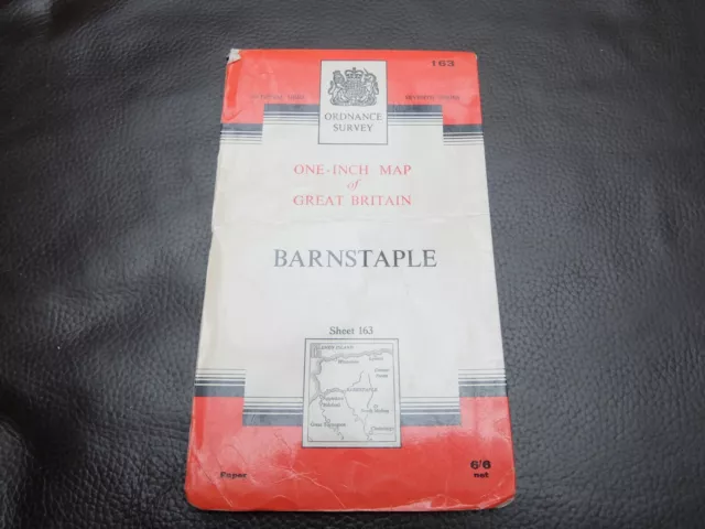 1967 old vintage OS Ordnance Survey One-inch Seventh Series map 163 BARNSTABLE
