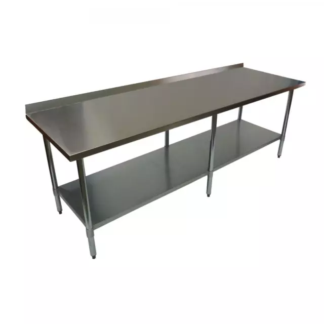 2134 x 762MM FULL #430 STAINLESS STEEL COMMERCIAL FOOD PREP OFFICE BENCH TABLE