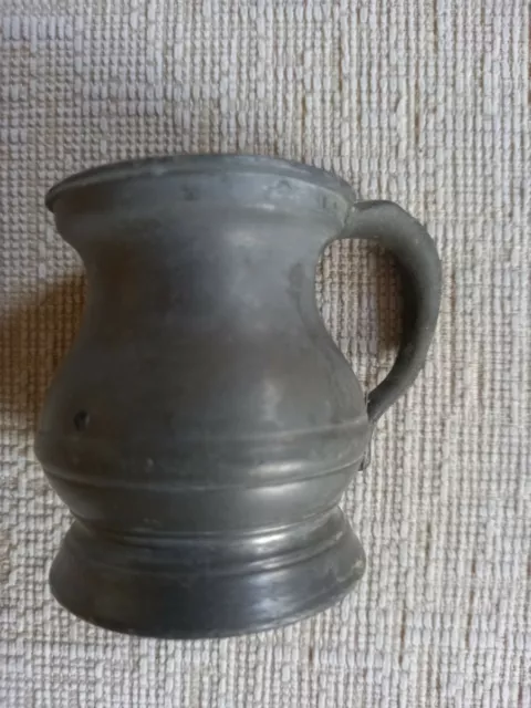 Small, Antique, Victorian, Pewter Tankard/Jug Baluster Measure.