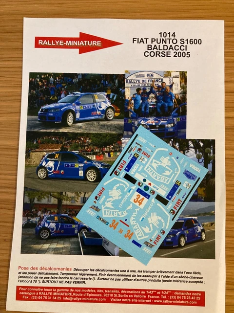 Modellino Fiat Punto S1600 Sanremo 2003 Baldacci - Scala 1/43 IXO Auto Rally WRC