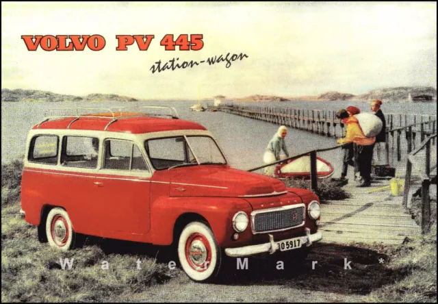 VOLVO PV445 1956 Sweden Vintage Poster Print Swedish Car Advertisement