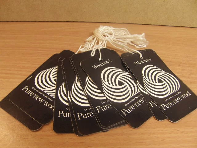 WOOLMARK – PURE New Wool – 10 unused card Tags c1970s £4.90 - PicClick UK