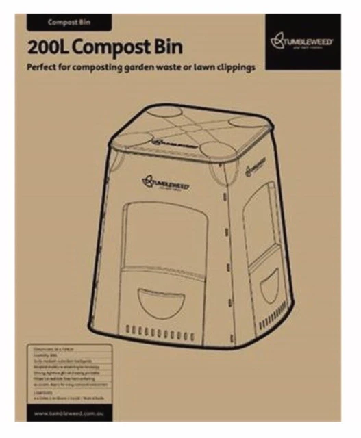 Flat Pack Black Compost Bin 200L Bucket Composter Worm Under Ground Waste Soil