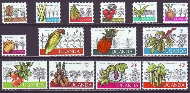 Uganda 1975 SC 133-146 MNH Satz lokaler Pflanzenkulturen