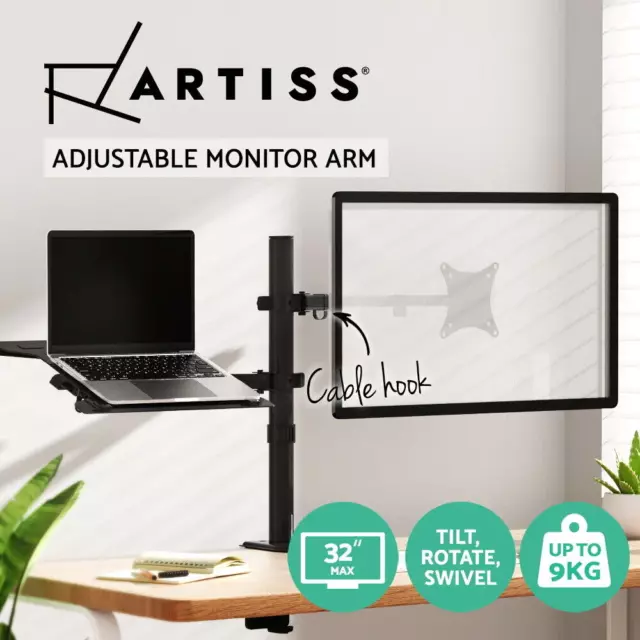 Artiss Monitor Arm Stand Laptop Tray Display Desk Mount Bracket Screen Holder