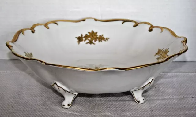 Vintage JLmenue Graf Van Henneberg Porcelain Footed serving Bowl 2