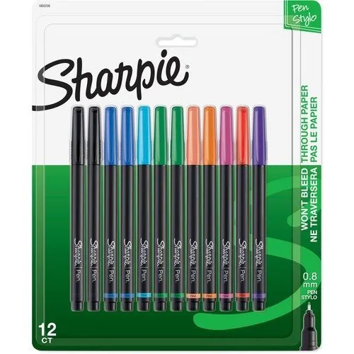 Sharpie 1802226 Pens, Fine Point, 12/PK, Assorted (SAN1802226)