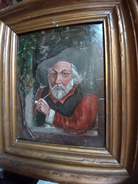 TABLEAU PEINTURE HUILE sur panneau paysage bucolique cadre 18ème siècle