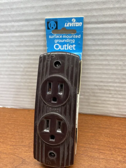 Leviton 5238 15 Amp 120 Volt Grounding Electrical Outlet - Surface Mount