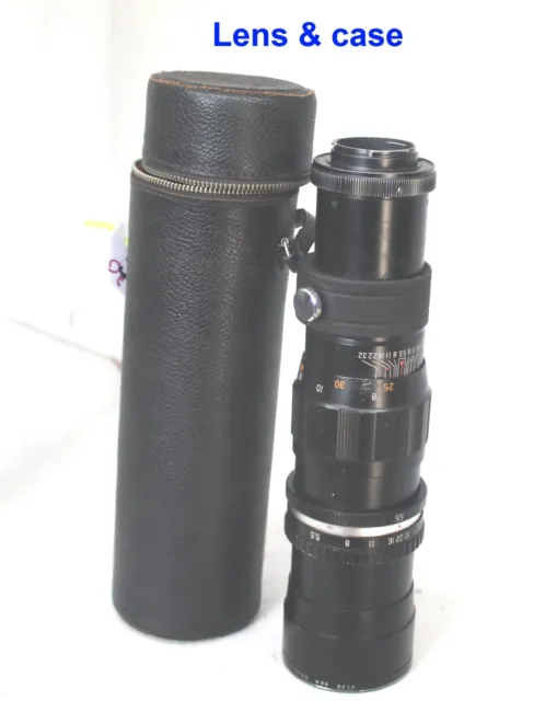 Soligor Telephoto lens f/5.5 300mm in leather case, ?? Topcon over T2 mount