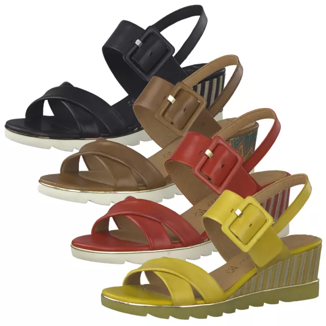 Marco Tozzi Sandales pour Femmes Sandales Talon Compensé Cuir 2-28724-26