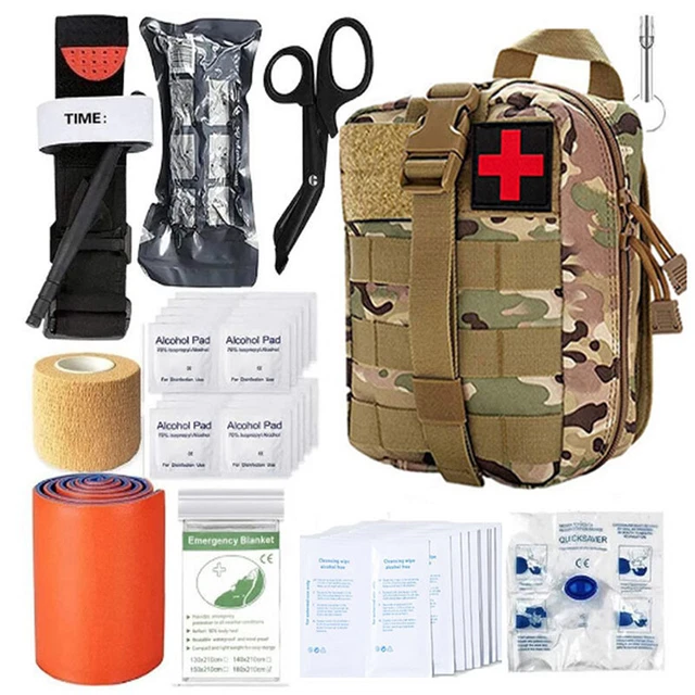 Outdoor First Aid Kit Tactical Bag Military EDC Camping Emergency Survival