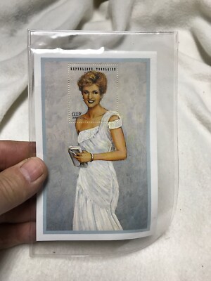 PRINCESS DIANA Commemorative Sheet w Postage Stamp White Evening Dress with COA