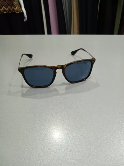 Ray-ban Rb4187 Chris Tg 54 Marrone E  Oro Lenti Blu Discrete Condizioni K200