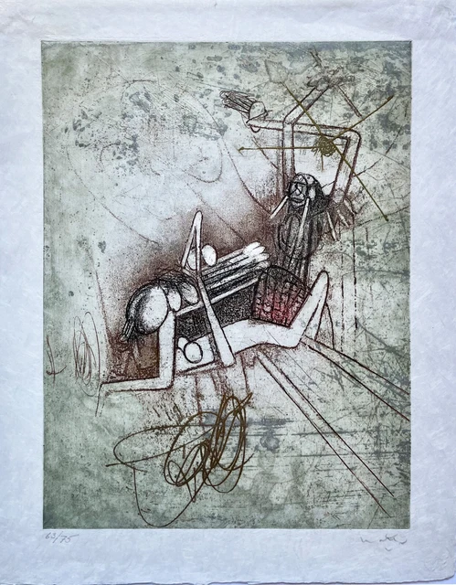 Roberto MATTA "Les damnations" , 1966 acquaforte acquatinta originale firmata