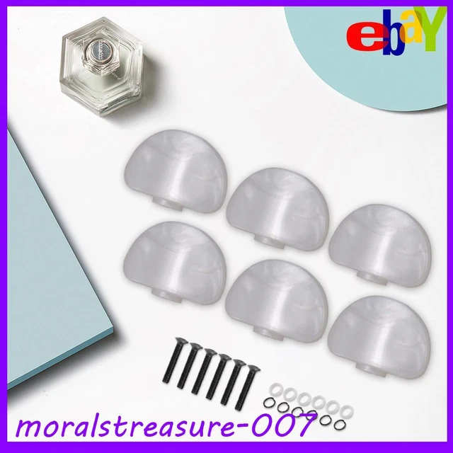 6Pcs Guitar Tuning Pegs Buttons Tuning Key Replacement with Black Srews (White)