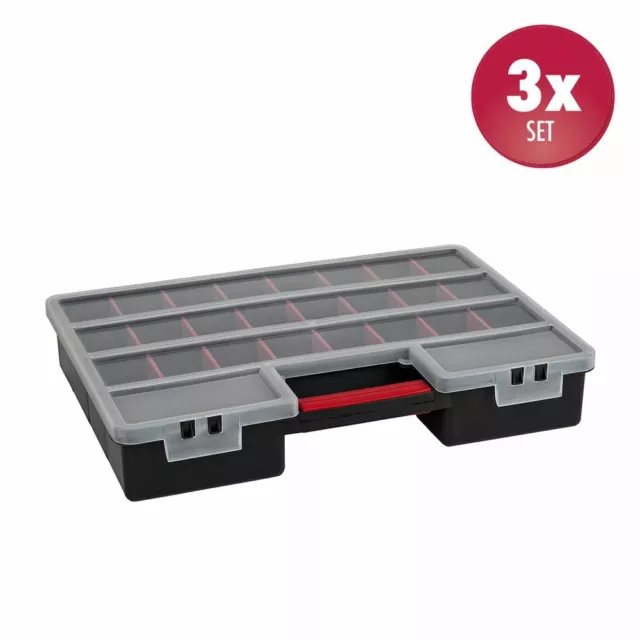 3 x Organizer Sortimentskasten Kleinteilemagazin Schraubenbox Werkzeugkasten
