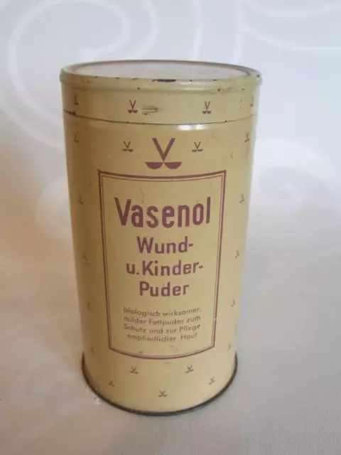 Blechdose VASENOL Wund- u. Kinder PUDER Metalldose Dose Blechschachtel