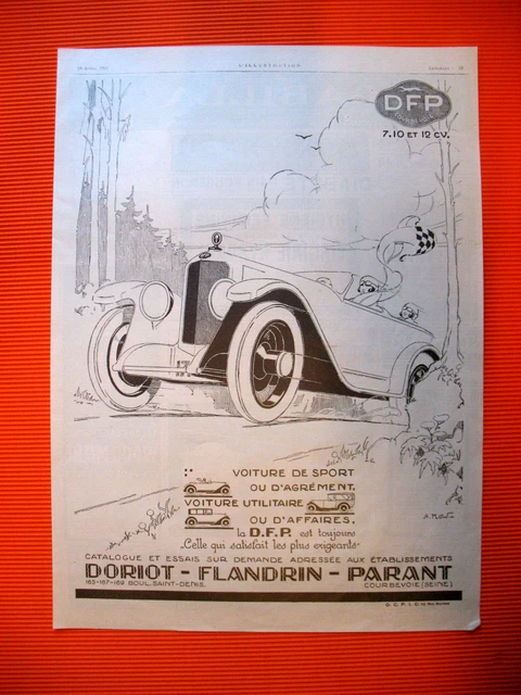Dfp Automobile Sport Or Agment Press Release Illustration Kow Ad 1923