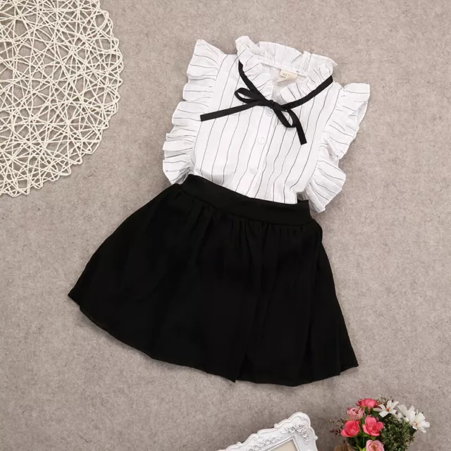 Toddler Kids Baby Girls Outfits Clothes T-shirt Tops +Skirts Shorts Set Dress