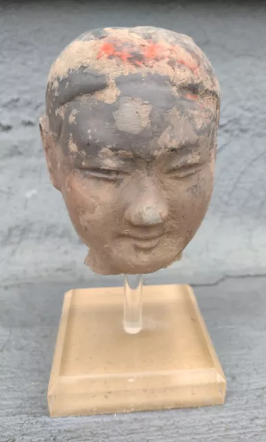 Stickman's Head From The Han Dynasty Of Terracotta 206Bc-220Ad