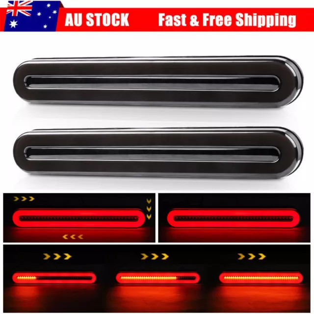 2X Halo Neon Tail Light LED Flowing Turn Signal Stop Brake Trailer Truck ATV UTE