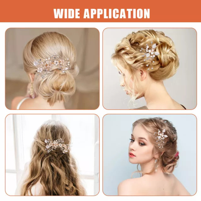 4pcs/set Bridal Hair Comb Crystal Pearl For Women Girls Jewerly Alloy Leaves