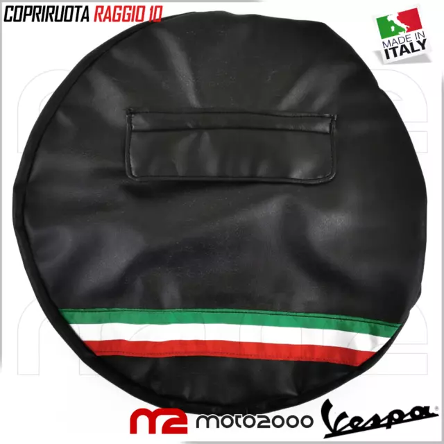 Copri Ruota Copriruota Nero Con Tasca Vespa Piaggio Vespa 3-0-10 125 Px Et3 Ts