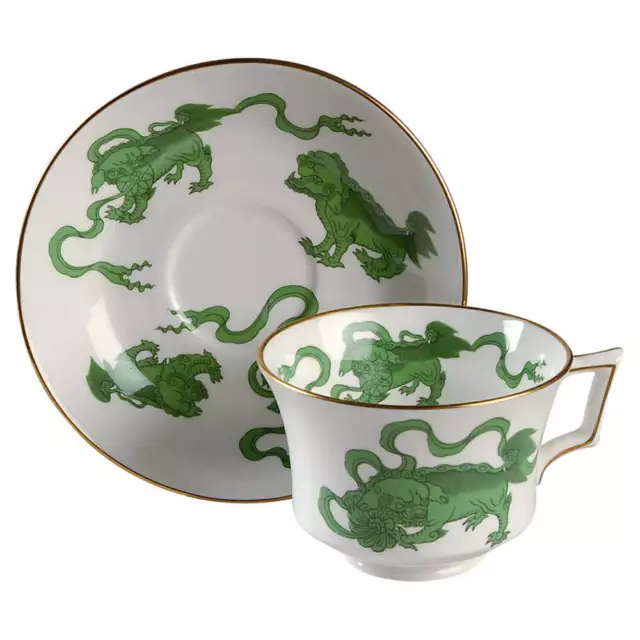 Wedgwood Chinese Tigers Green Cup & Saucer 10125464