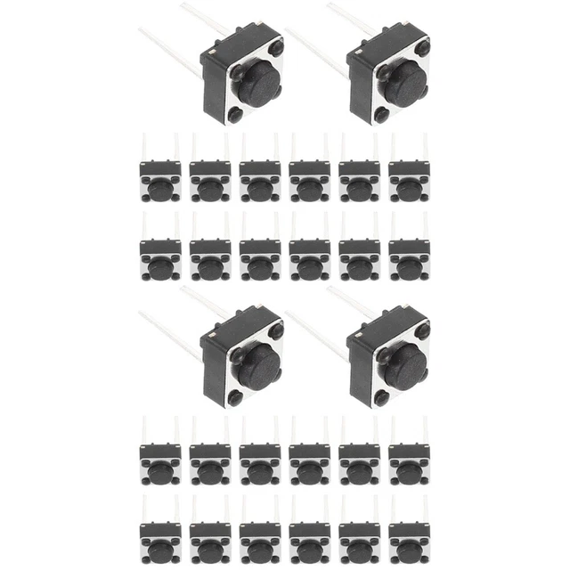 Aexit 10 Pezzi Interruttore Tattile A Pulsante Momentaneo SMD 5x6mm - Pulsante Nero Per Elettronica E Riparazioni - 3