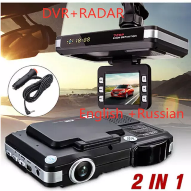 2 in1 Car DVR Speed Anti Laser Radar Detector Camera Video Recorder Dash Cam