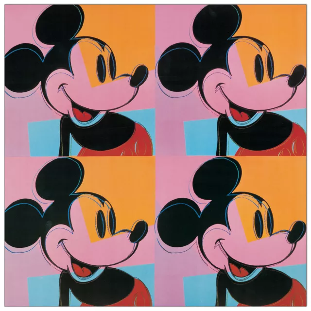 Pannello MDF-Mickey Mouse-WARHOL Wallart-Stampa su Tavola-Riproduzione Artistica