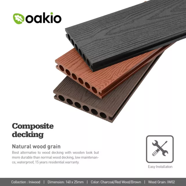 AU Certified Brown Composite Decking WPC Wood plastic 15 Years Warranty!!!