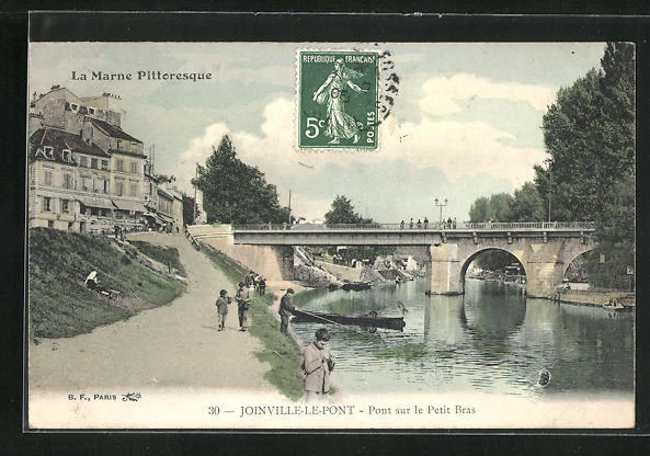 CPA Joinville-le-Pont, Pont sur le Petit Bras 1906