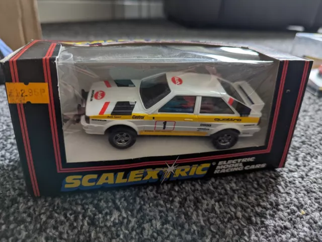 Scalextric C349 4WD Audi Quattro Boxed Mint. Unopened Mirrors And Brushes Pack.