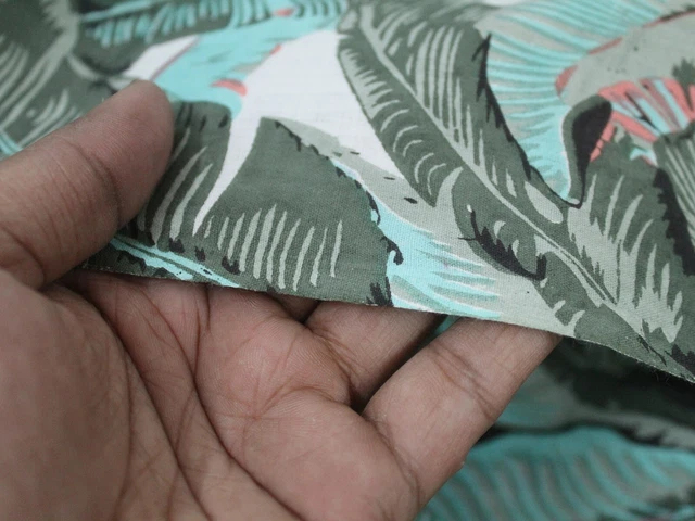 Indien en Bois Bloqué Imprimé 4.6m Tissus Coton Couture Vêtements Artisanat