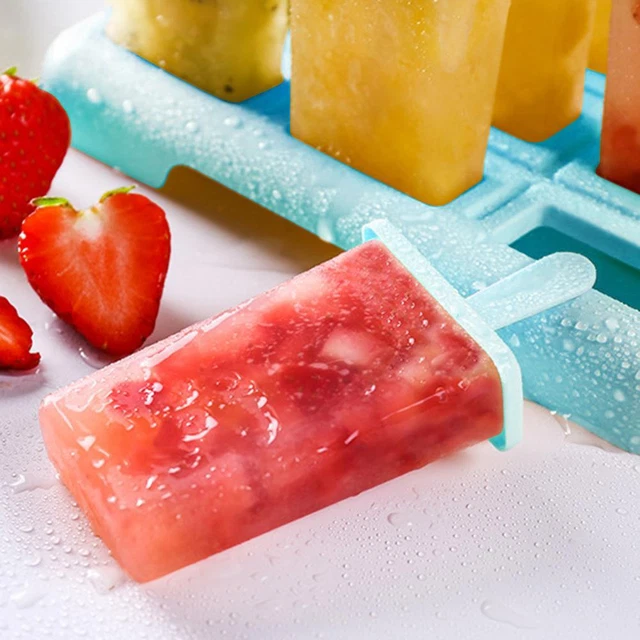 Set Di 2 Stampi Per Ghiaccioli In Silicone Con Manici In Legno – Stampi Per Gelato Fai Da Te, BPA Free, Lavabili In Lavastoviglie