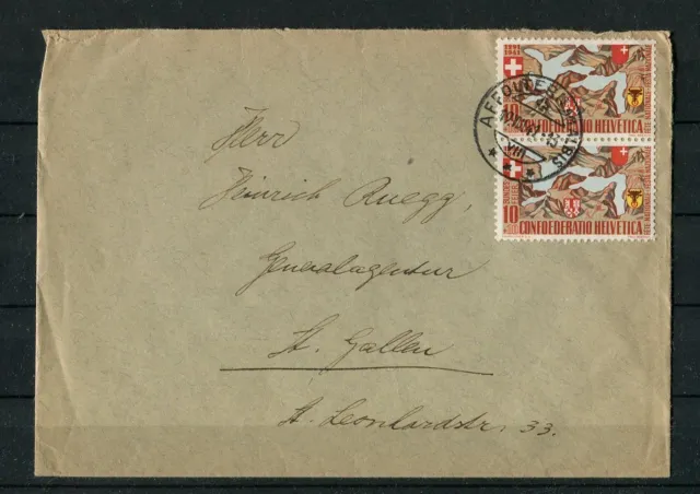 Toller Bedarfsbrief Schweiz mit Michel Nr. 396 als vertikales Paar
