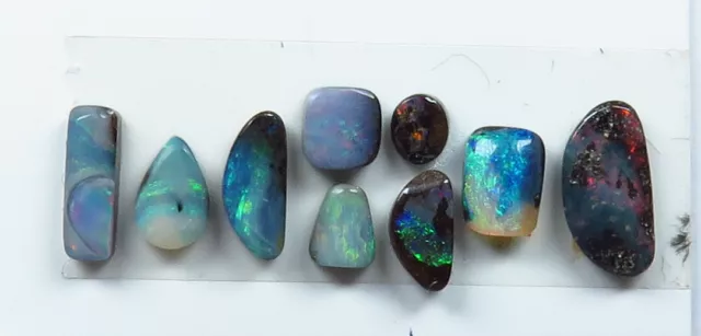 Australian Boulder Opal 4.06ct Queensland Natural 9 Stone Parcel 3