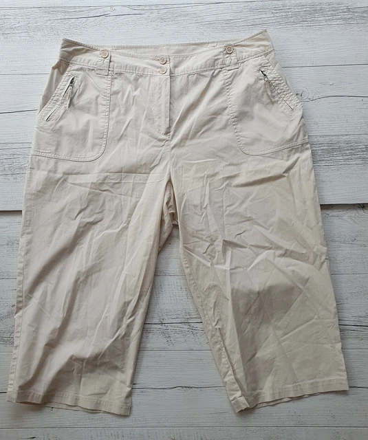 BEME Womens Beige Stretch Crop Pants Size 16