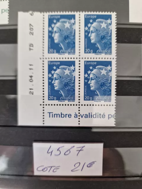 Bloc Coin Daté timbre N° 4567 NEUF** Cote 21 Euros