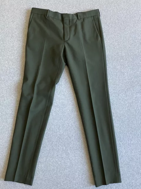 Balenciaga Pants Mens 36x34 Green Wool Blend Dress Slacks Trousers Italy Tag 52