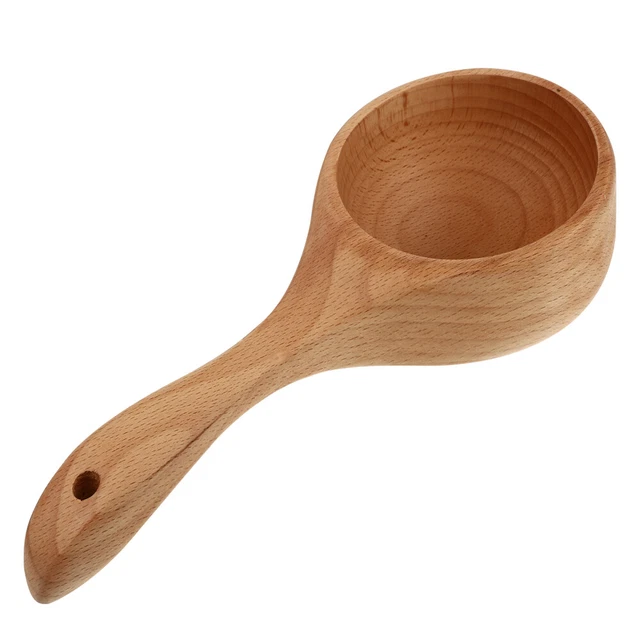 Cuchara de baño cuchara cuchilla de agua cuchara pequeña de madera cuchara de sopa japonesa madera maciza