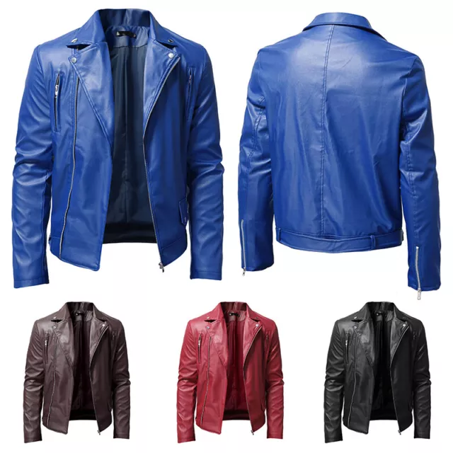 Herren Outwearlinie Leder Freizeit Biker Motorrad Jacke Mantel Weich Classic A +