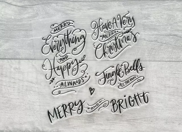 Christmas Messages Clear Stamps, Xmas card greetings, transparent stamp set