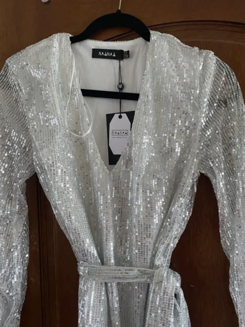 BNWT Silver sequin dress size 10