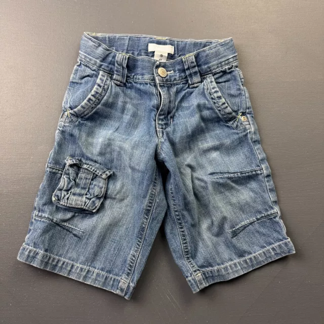 Old Navy Cargo Shorts Boys 4T, Denim Blue 100% Cotton Elastic Waist