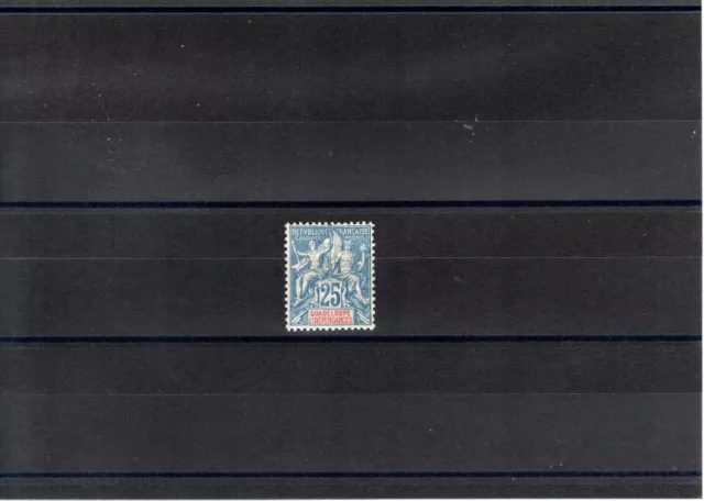 Timbre Guadeloupe France Colonie 1900 N°43 Neuf* Mh