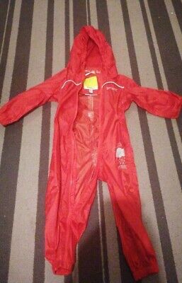 Regatta Toddler Boys & Girls 18-24 Months Lined Puddlesuit/All in One Red